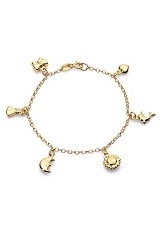 little 14 yellow gold spring ring clasp hanging charm bracelet for children